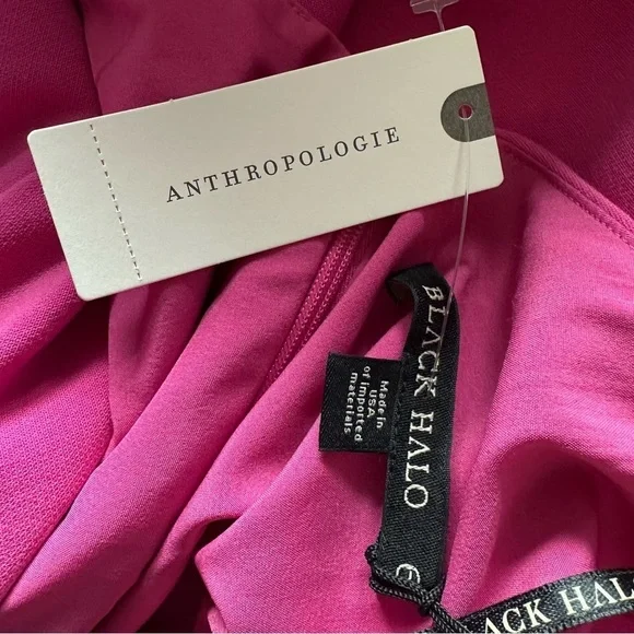 Anthropologie Black Halo Mystic Sheath Pink Bow Dress - Picture 9 of 11